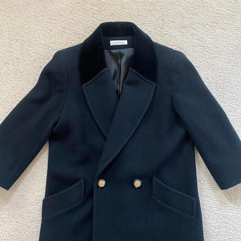 Vintage Black Wool Trench Coat